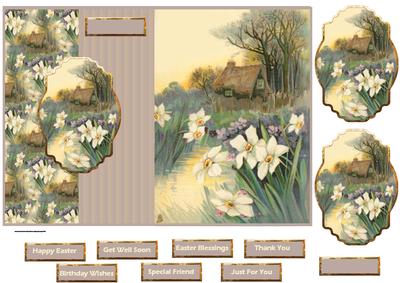 Golden Daffodils Fold Back Card