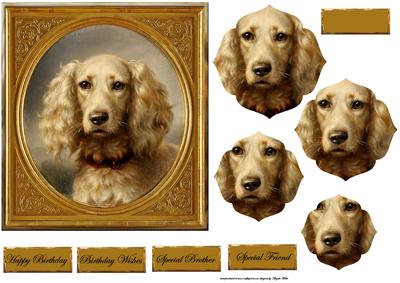 Golden Haired Dog Card with Shaped Layers