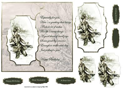 River Fishing Card with Shaped Layers and Verse