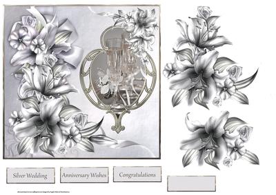 Silver Wedding Anniversary Card and Decoupage