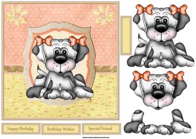 Lou Lou the Puppy Dog Card with Decoupage