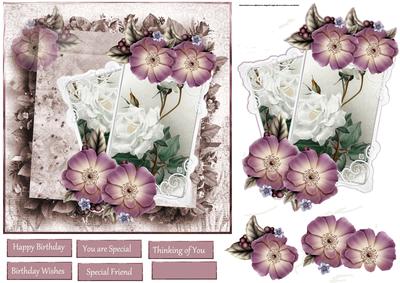 White Rose in Vintage Times Card