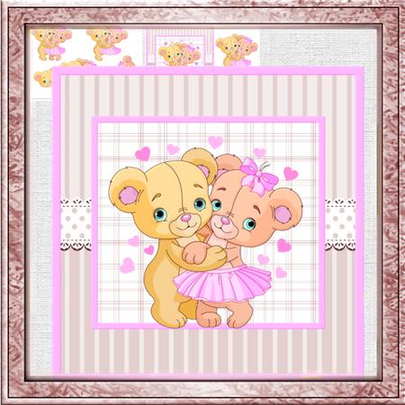 Teddy Bear Hugs Card with Decoupage
