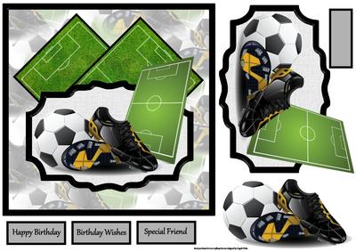 A Game of Football Card with Decoupage