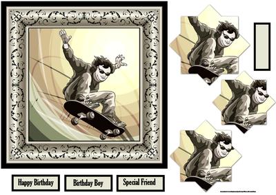 Skate Board Champ Card with Shaped Layers