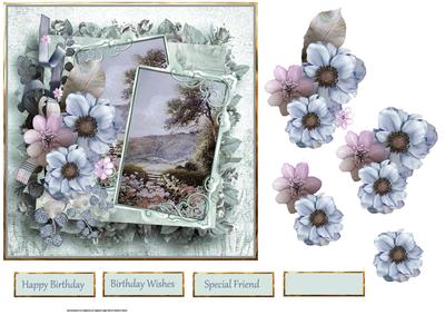 Garden of Flowers Card with Decoupage