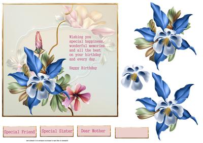 Blue Flowers Card and Decoupage
