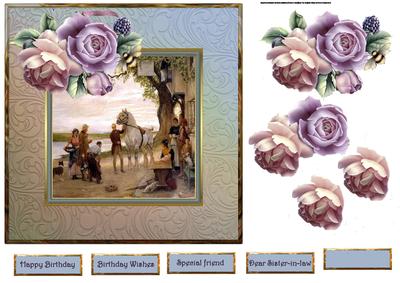 Vintage Pub Card with Decoupage