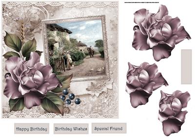 Going to Market Card with Decoupage