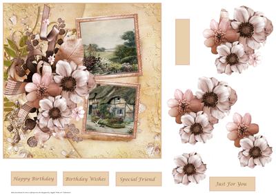 Cottage Garden Views Card and Decoupage
