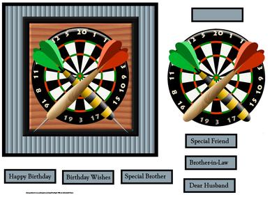 The Dart Board Card with a Topper and Sentiment Tags