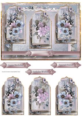 Selection of Florals Panel Card and Toppers