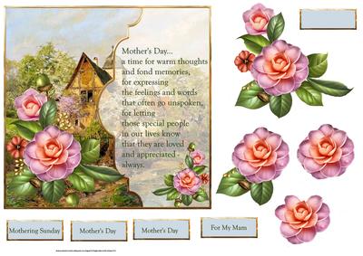 Flowers for Mother with Decoupage