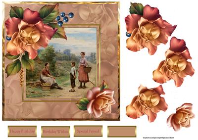 Apples for Sale Card with Decoupage