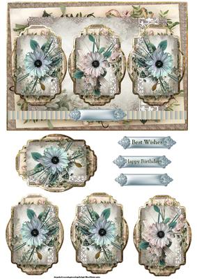 Mixed Daisy Panel Card and Toppers