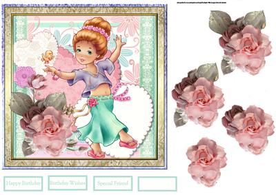 Spring and Rose Card with Decoupage
