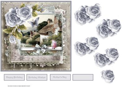 Butterflies and Roses Card Front and Decoupage