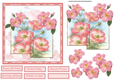 Beautiful Poppies Card with Topper and Decoupage