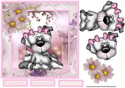 Cassie the Puppy Dog Card with Decoupage