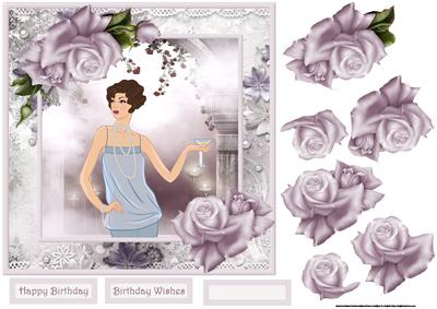 Evening Entertainment Card with Decoupage