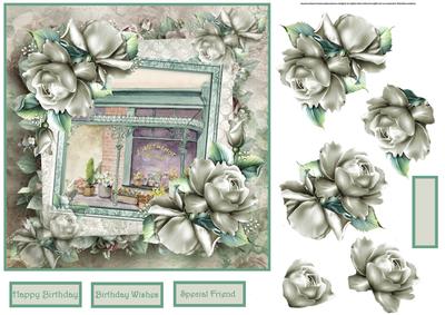 The Vintage Flower Shop Card with Decoupage