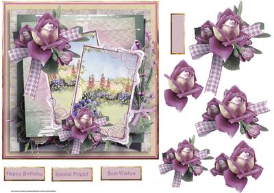 English Cottage Garden Card with Decoupage