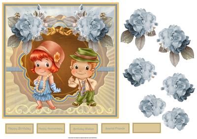 Flirty Couple Card with Decoupage