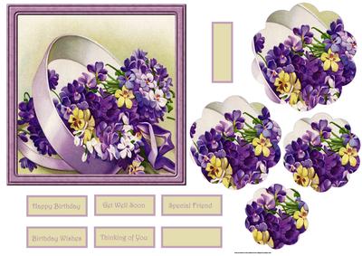 Blue and Yellow Violets Petal Stacker Card