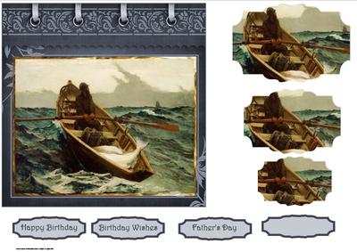 Fog Warning with Fishing Boat Card
