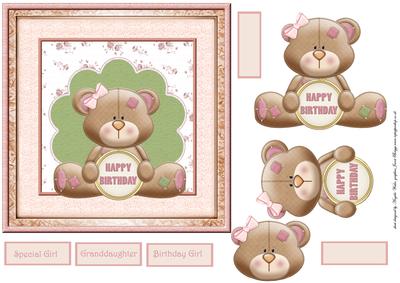 Birthday Teddy Card with Decoupage