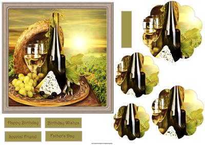 Wine Cheese and Grapes Card with Stacker