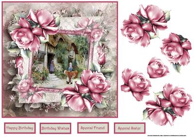 Going to Market Card with Decoupage