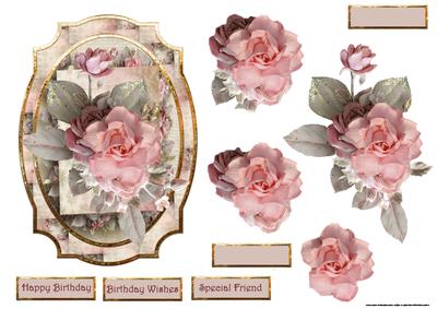 Rose Topper Card with Decoupage