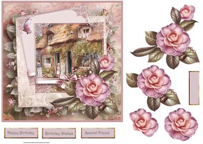 The Old Cottage Card with Decoupage