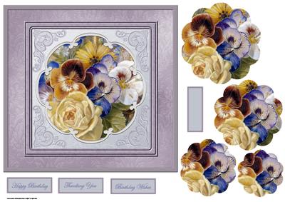 Variety of Pansies Card with Petal Stackers and Sentiment Ta