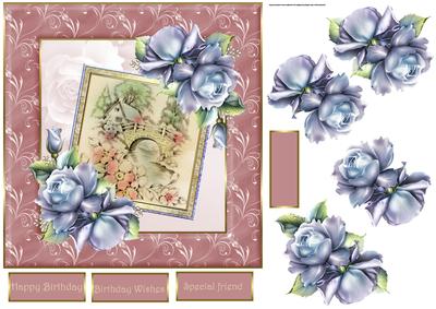 On the Other Side of the Bridge Card with Decoupage