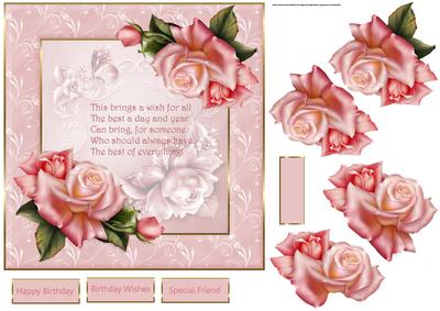 Pink Rose with Verse