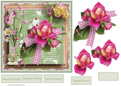 A Rose and a Telephone Call, Card with Decoupage