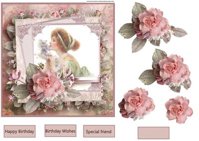 The Smell of Flowers Card with Decoupage