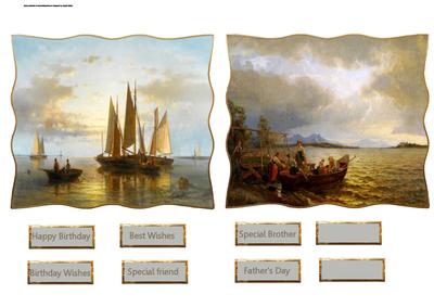 Scenic Fishing Toppers with Decoupage