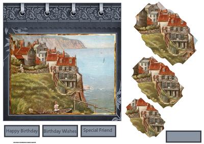 Robin Hood Bay Card with Pyramid Layers