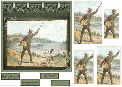 Fly Fishing Card with Pyramid Layers