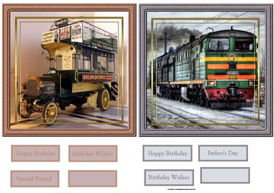 Vintage Transport Toppers with Sentiment Tags