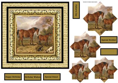 Horses with Their Dog Friends Card