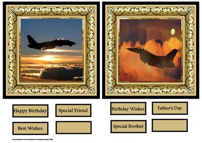 Planes Flying in Sunset Toppers with Sentiment Tags