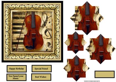 The Violin Lover 6x6 Card with Pyramid