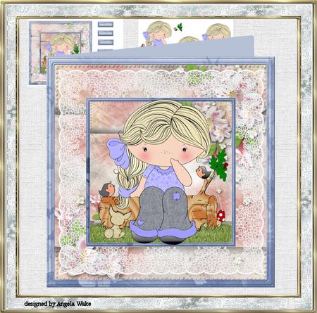 Woodlandizzy Aprox 7x7 Card with Decoupage