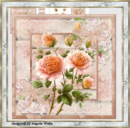 Peach Rose 7x7 Card and Decoupage