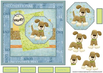 Meet Barney the Puppy 7x7 Card with Decoupage