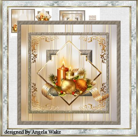 Christmas Candles 7x7 Card with Decoupage